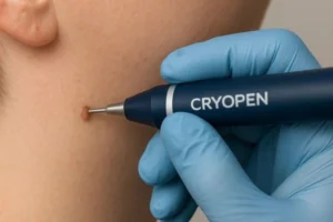 Person receiving skin tag removal Sedgley Park