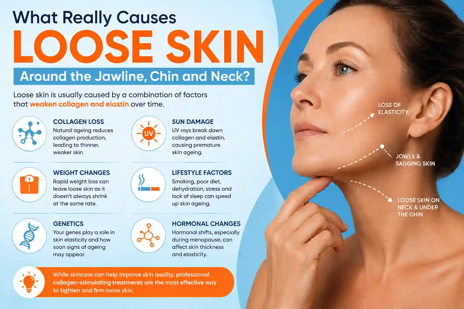 What Really Causes Loose Skin Around the Jawline, Chin and Neck Sedgley Park?